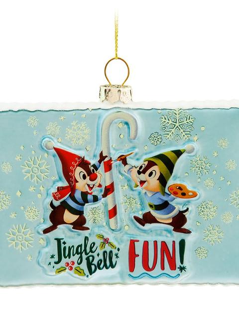 Chip 'n Dale Holiday Postcard Glass Sketchbook Ornament