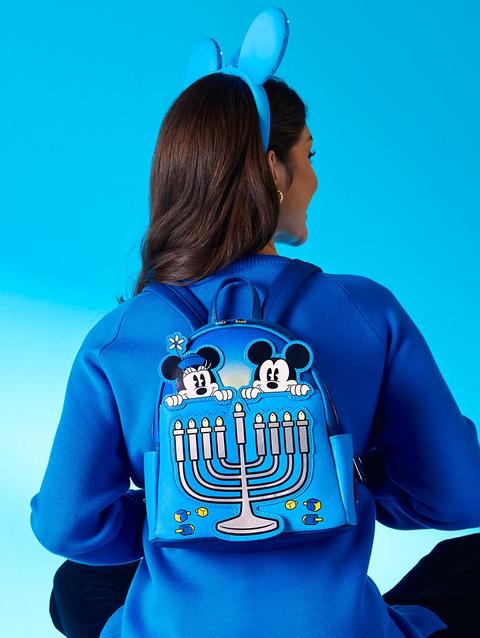 Mickey Mouse and Minnie Mouse Hanukkah Light-Up Loungefly Mini Backpack